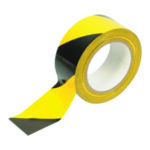 RUBAN DE SECURITE - AUTOCOLLANT JAUNE NOIRE 50MM X 6M